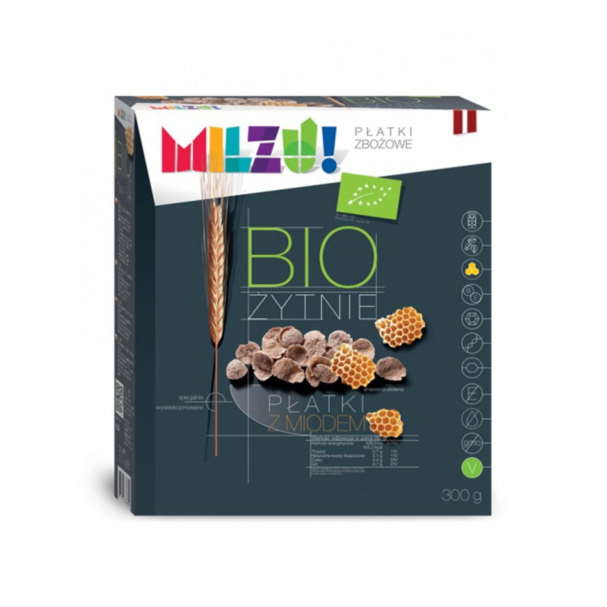 Flocons de seigle et d'avoine au miel BIO 300 g MILZU