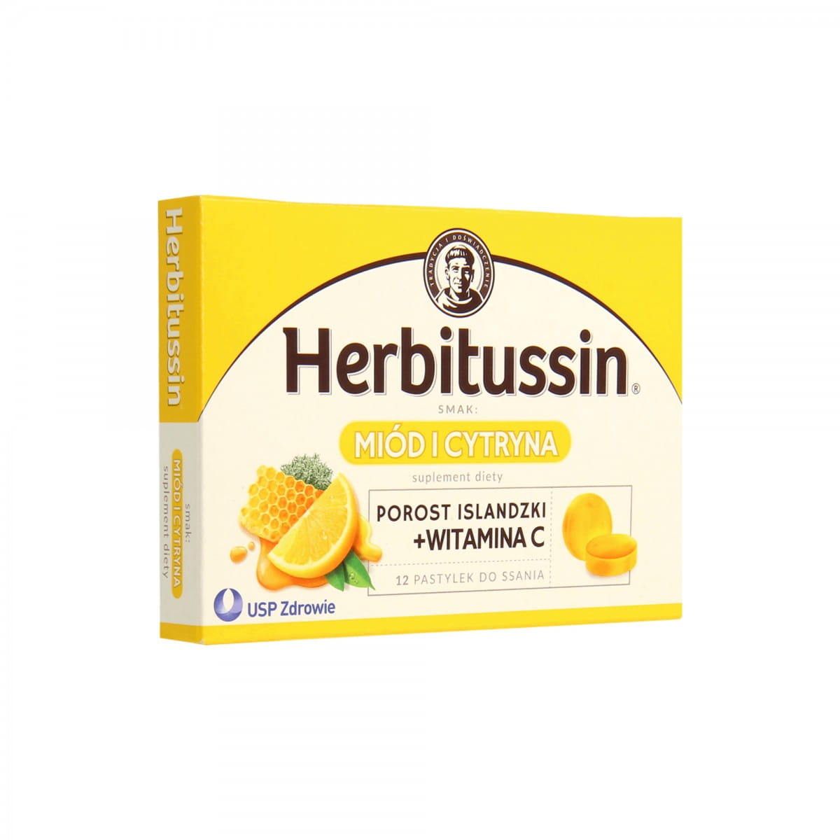 Miel et citron pour la gorge 12 comprimés Herbitussin