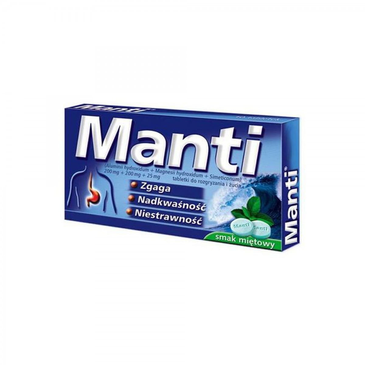 Manti menthe pour les brûlures d'estomac 8 comprimés