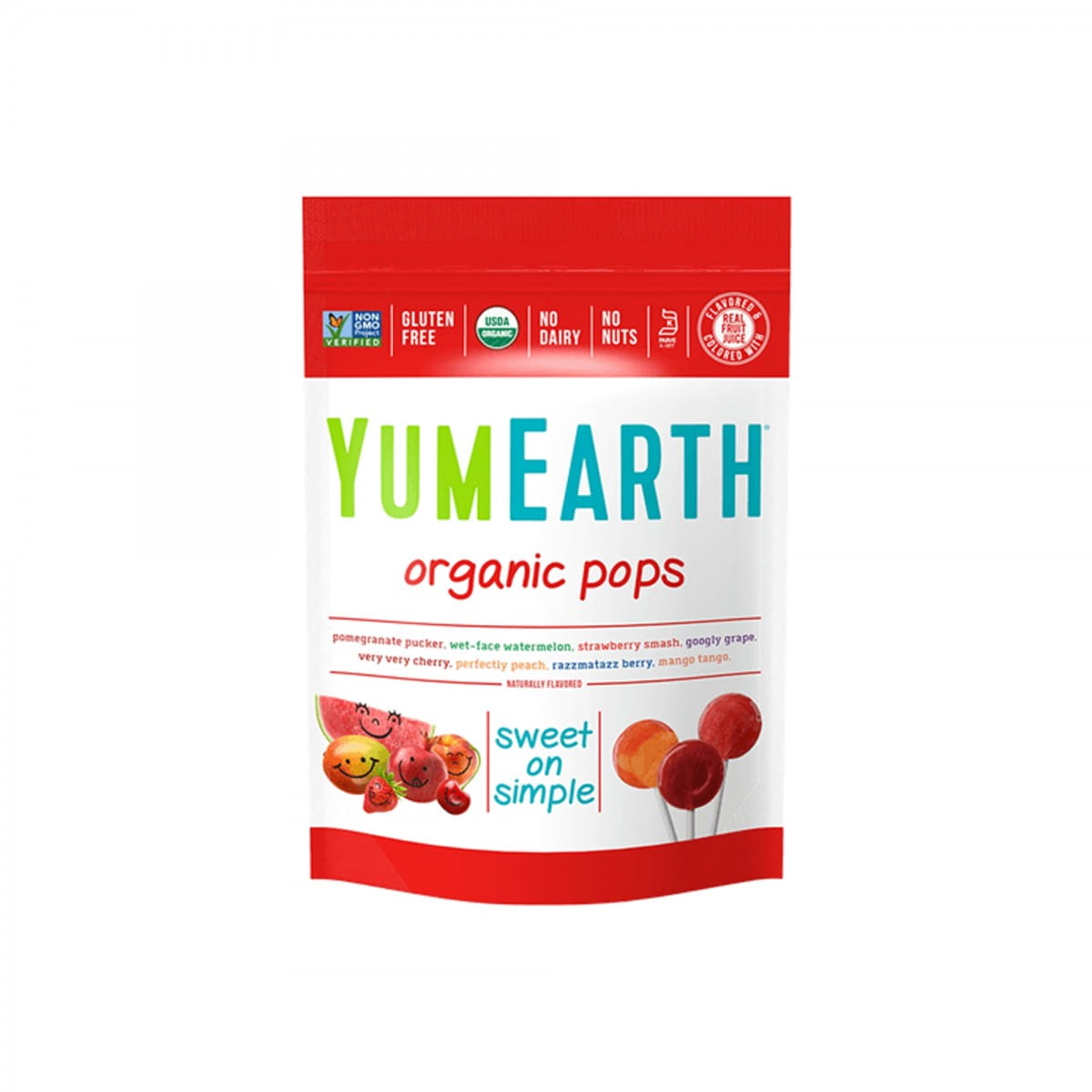 Sucettes aux fruits à la vitamine C grenade pastèque fraise BIO 85 g