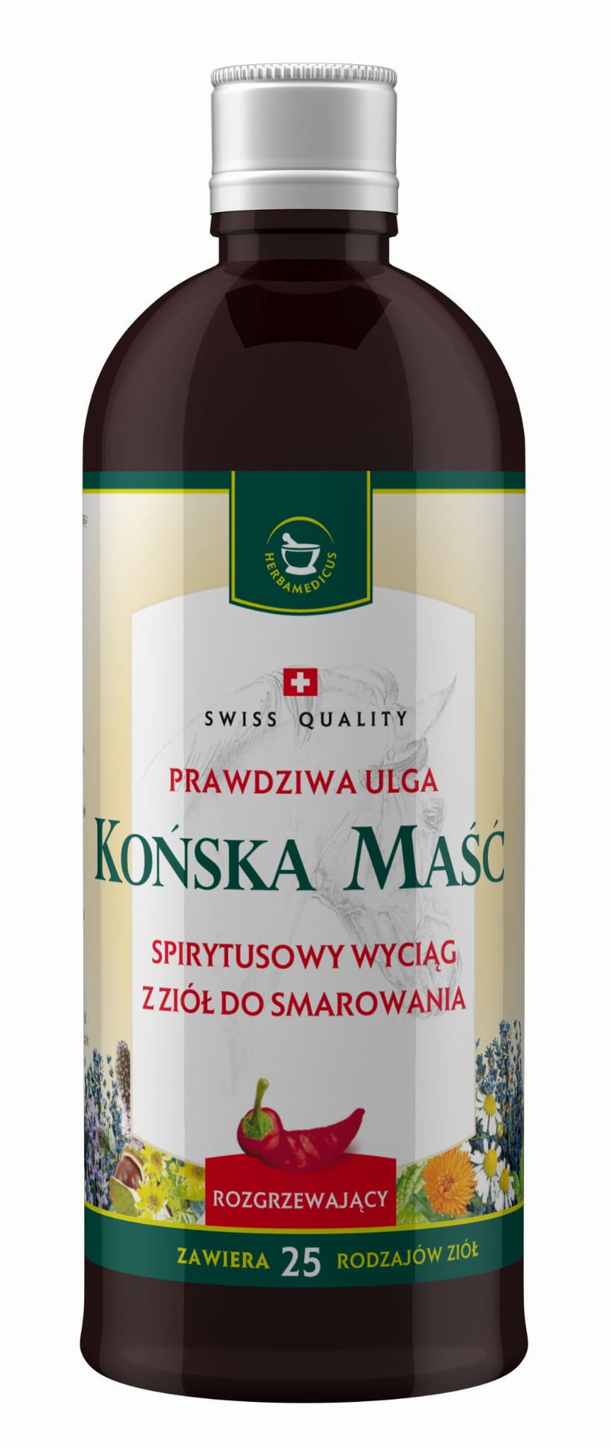 Baume de cheval chauffant à l'alcool 400 ml SWISSMEDICUS