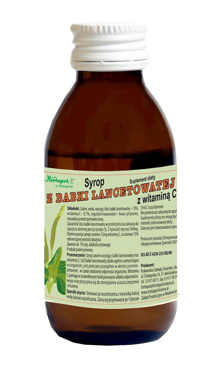 Sirop de plantain à la vitamine C 100ml HERBAPOL
