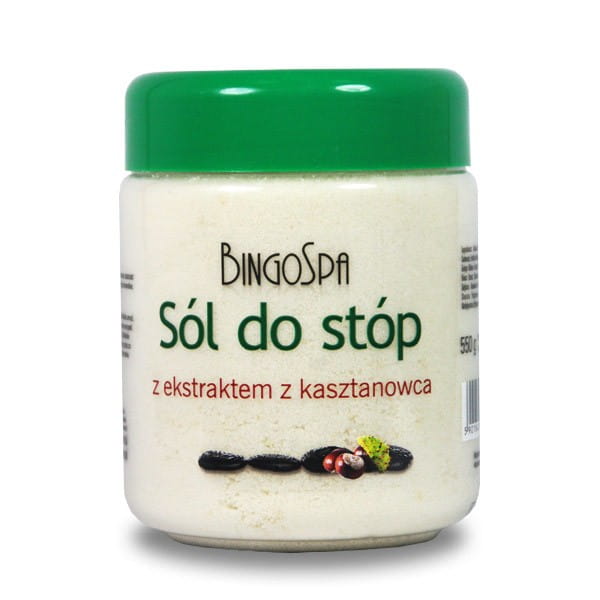 Sel pour les pieds à l'extrait de marron d'Inde et à l'huile d'arbre à thé 550g BINGOSPA
