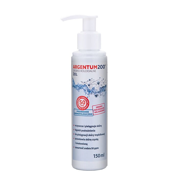 Argentum200 gel d'argent colloïdal pour le visage et les mains 50ppm (avec pompe) 150ml AURA HERBALS