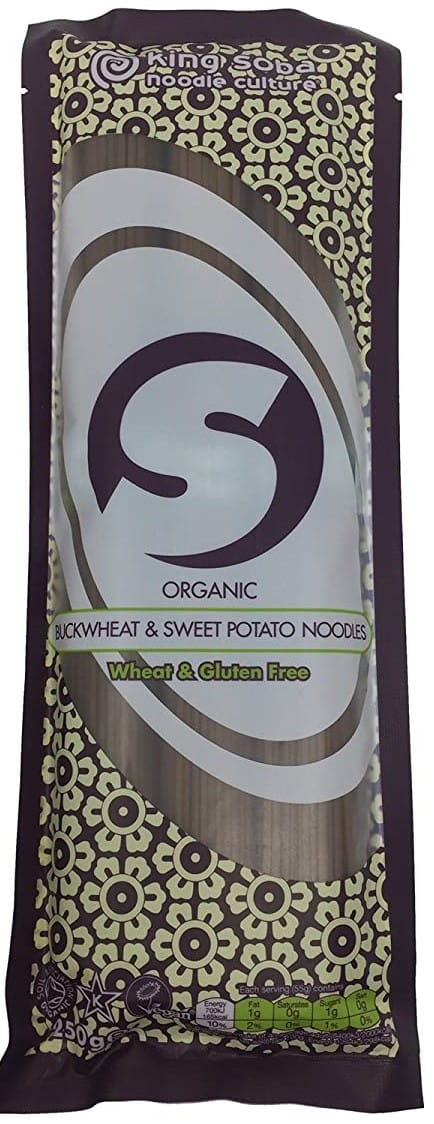 Pâtes sans gluten (nouilles de sarrasin aux patates douces) BIO 250 g - KING SOBA