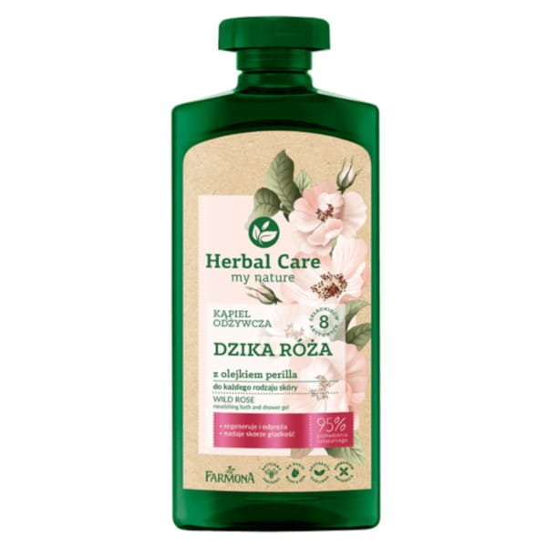 Bain moussant à la rose musquée 500 ml HERBAL CARE