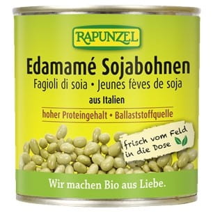 Fèves de soja Edamame en saumure BIO 200 g (130 g) (boîte) - RAPUNZEL