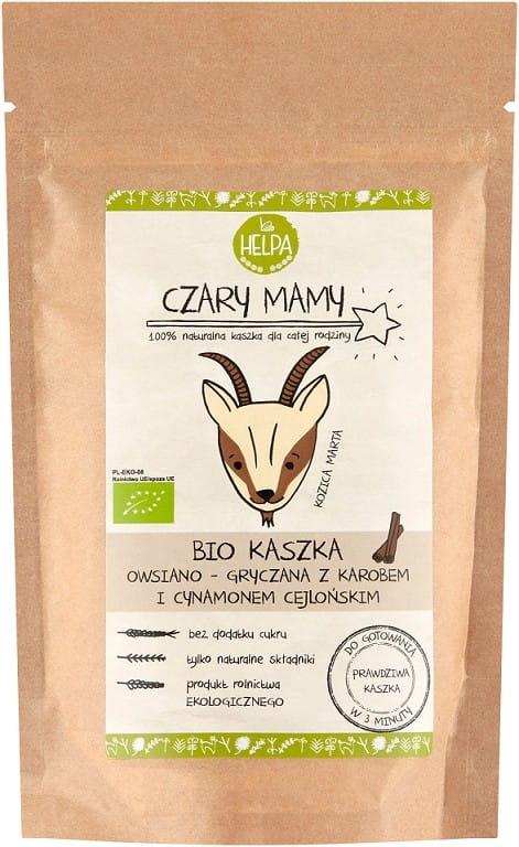Bouillie d'avoine - sarrasin à la caroube et à la cannelle de Ceylan BIO 200 g - HELPA