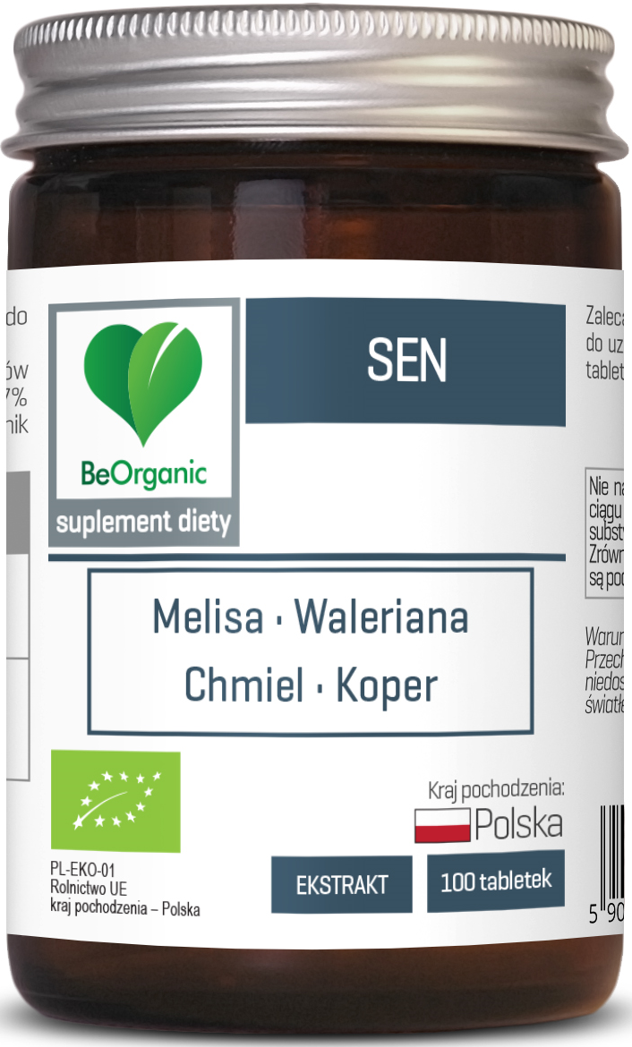 Comprimés favorisant un bon sommeil BIO 100 pièces (450 mg) - BE ORGANIC