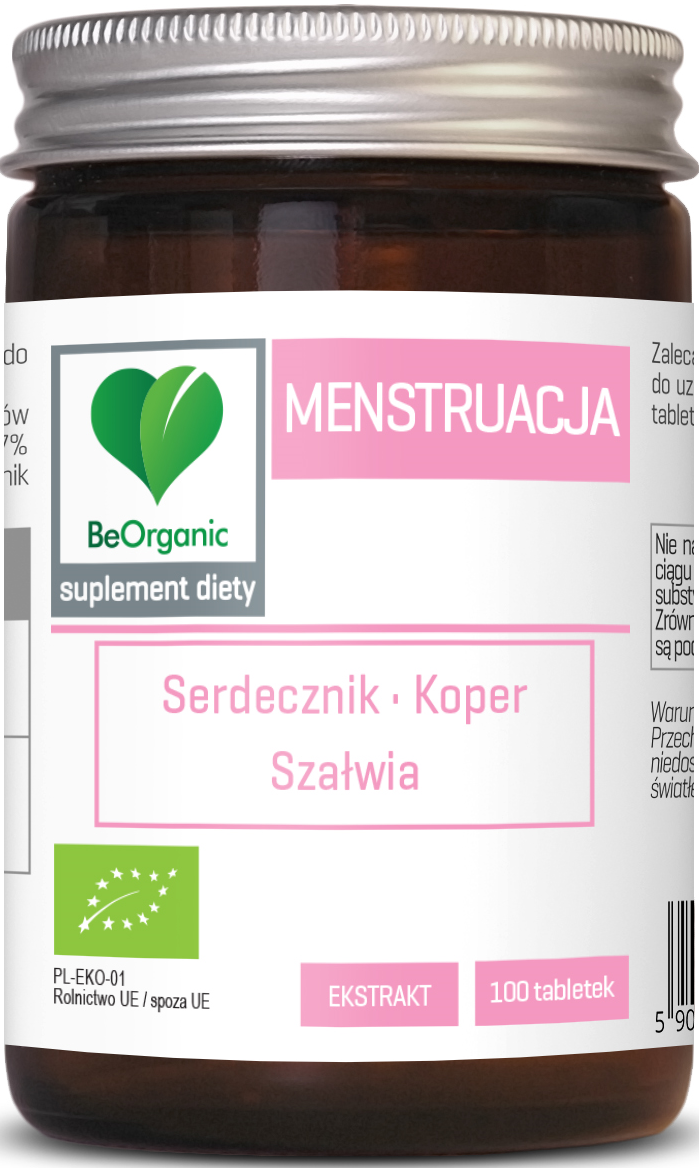 Comprimés recommandés pour les menstruations BIO 100 pièces (450 mg) - BE ORGANIC