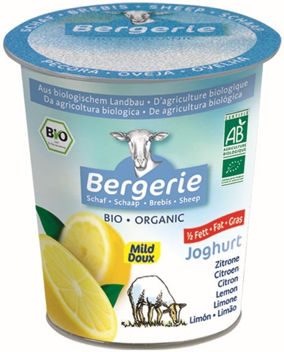 Yaourt de brebis demi-écrémé au citron BIO 125 g - BERGERIE