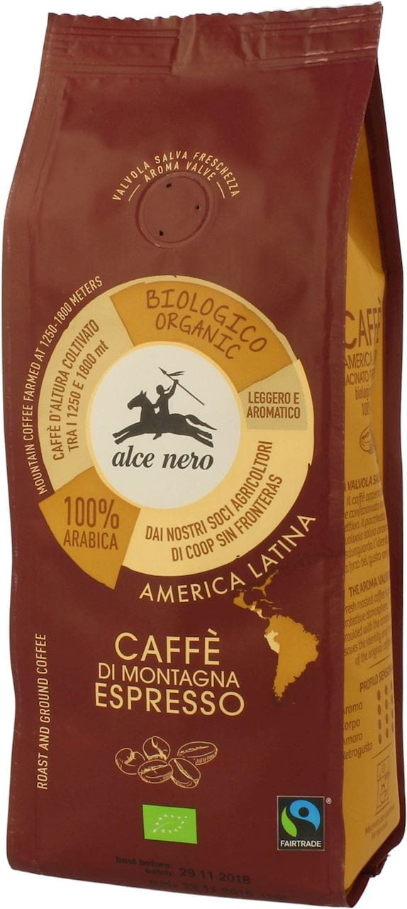 Café expresso équitable 100% arabica BIO 250 g - ALCE NERO