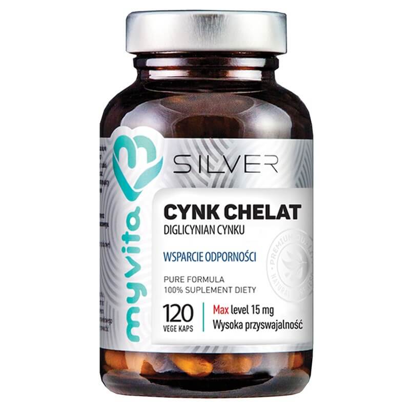 Chélate de zinc bisglycinate de zinc 15 MG soutien immunitaire 120 gélules MYVITA ARGENT