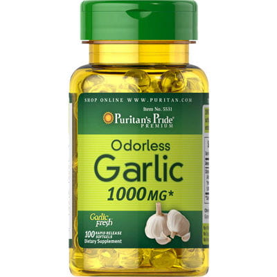Ail non parfumé 1000mg ail 100 gélules PURITAN'S PRIDE